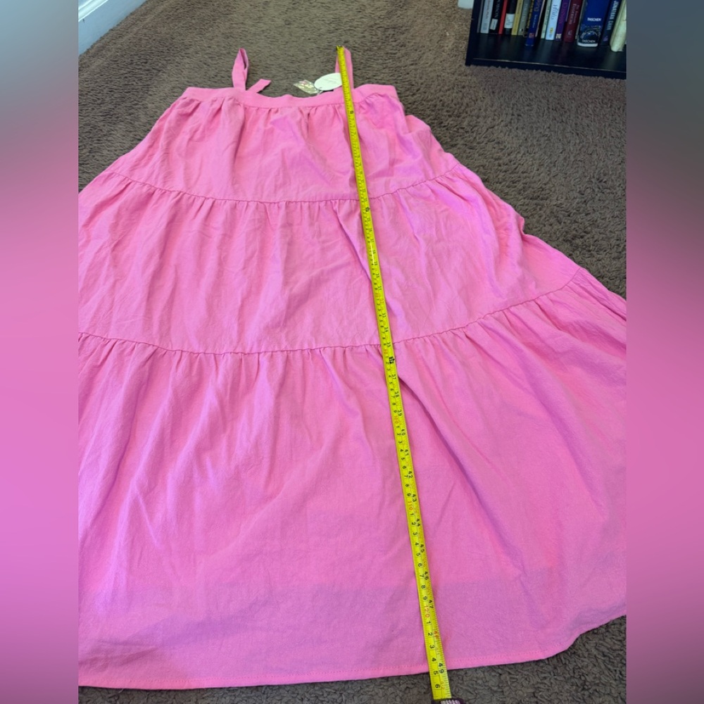 La February Boutique Belen Midi Pink Dress Cotton Poplin Sleeveless M NEW $69 - Picture 9 of 10
